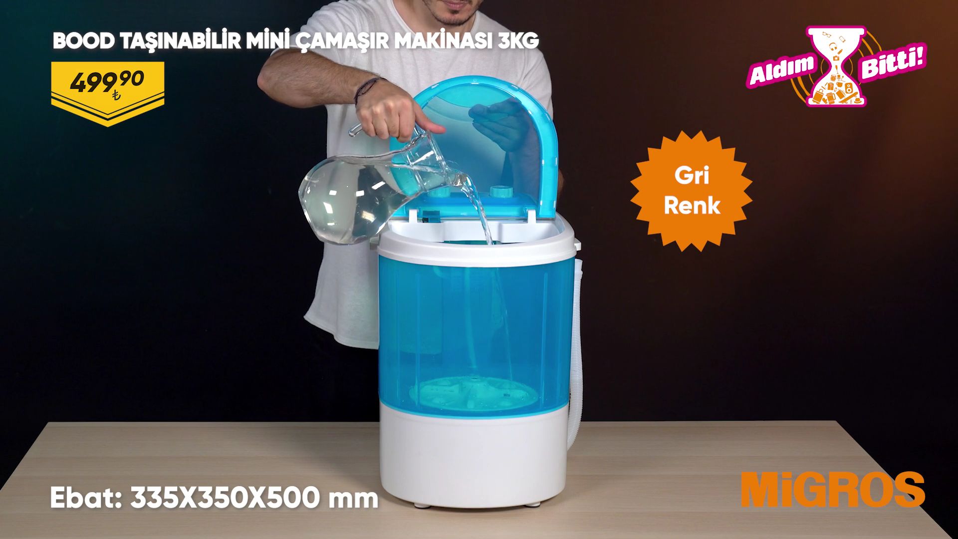 Bood Taşınabilir Mini Çamaşır Makinesi 3KG