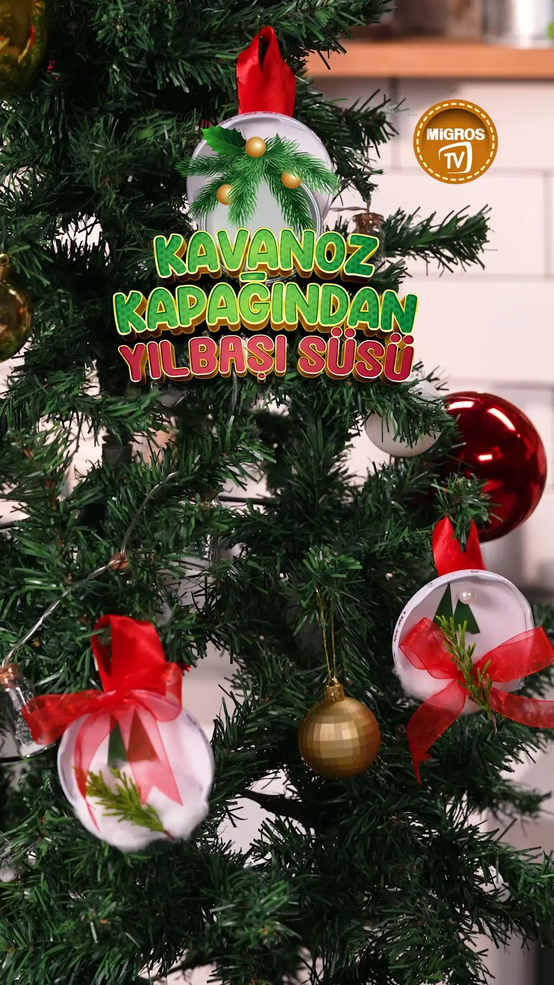 Kavanoz Kapaklarından Yılbaşı Süsü Yapımı